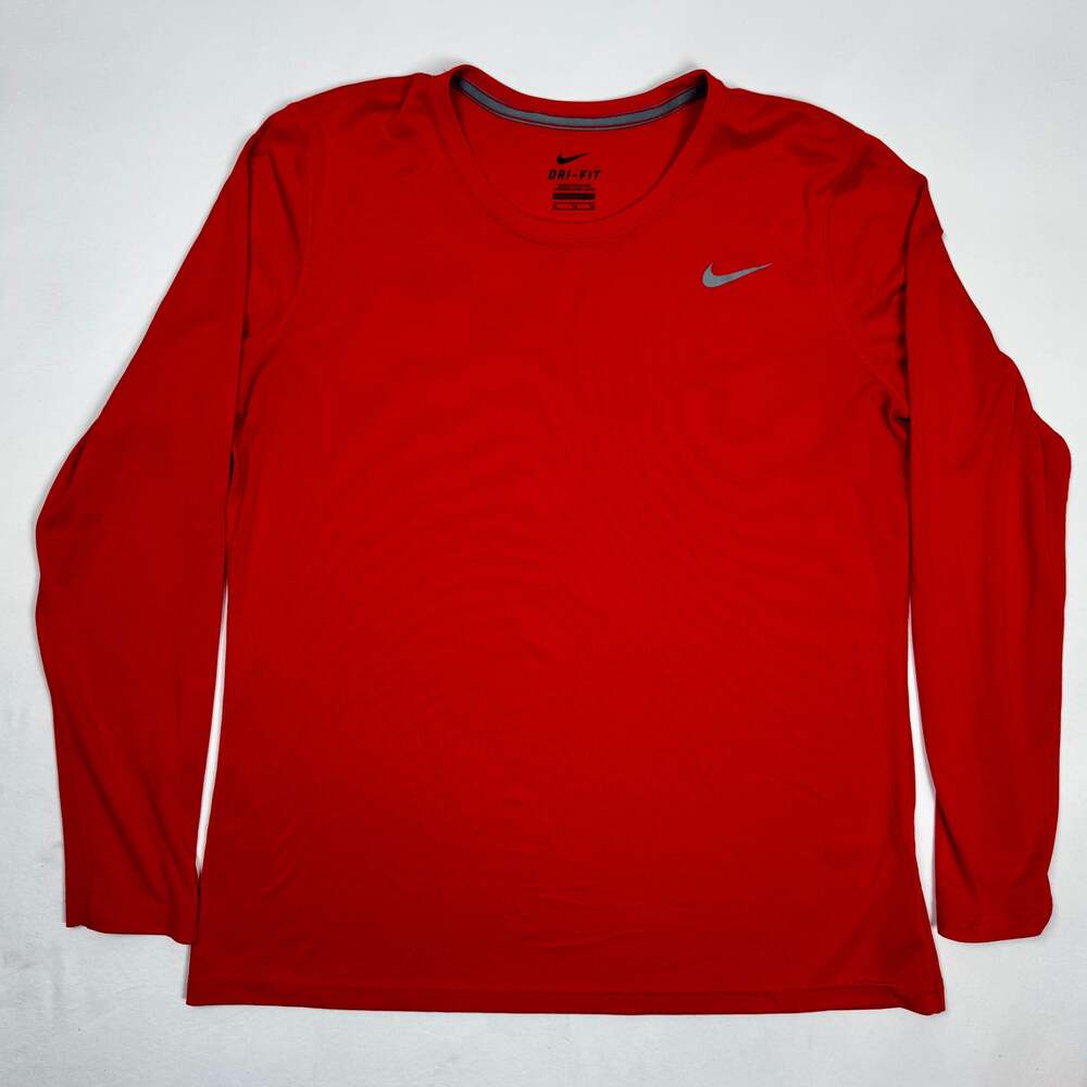 Nike Red Long Sleeve Dri-FIT Athletic Shirt